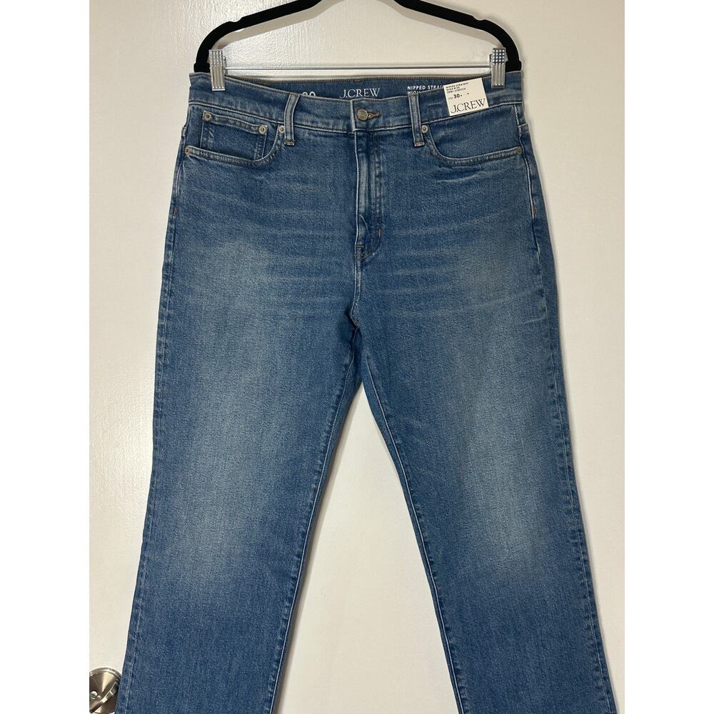 J. Crew Nipped Straight High Rise Jeans Semi-Stretch Charlotte Wash Size 30 NWT - Picture 5 of 16